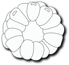 Half of Raspberry black and white clipart