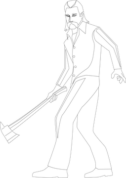 Walking Dead drawing black and white clipart