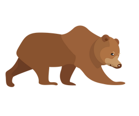 Walking cartoon bear clipart