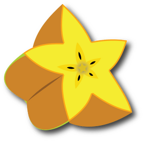 Sliced in Half Starfruit clipart