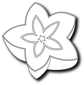 Half of Starfruit black and white clipart