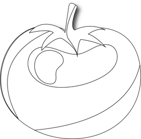 Tomato black and white clipart