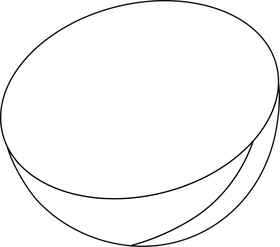 Sliced in Half Tomato black and white clipart