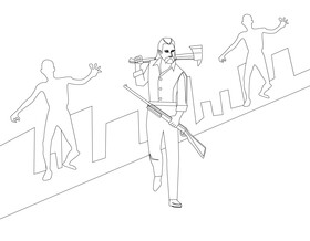 Walking Dead black and white vector