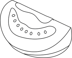 Slice of Tomato black and white clipart