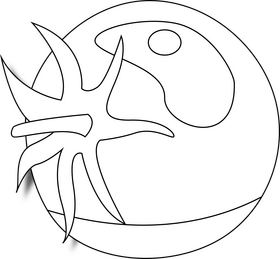 Tomato black and white clipart
