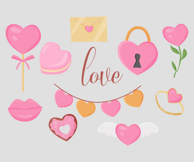 Romantic love hearts vector