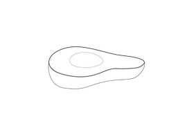 Sliced in Half Avocado black and white clipart