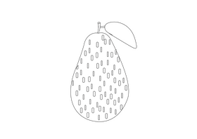 Avocado black and white clipart