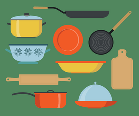 Tableware set, cutlery vector