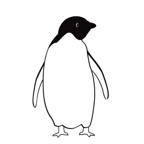 Penguin black and white clipart