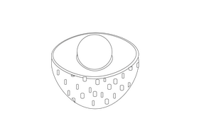 Half of Avocado black and white clipart