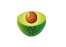 Half of Avocado clipart