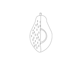 Avocado black and white clipart