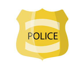 Yellow police badge drawing clipart