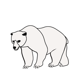 Bear black and white clipart