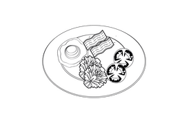 Egg and Tomatoes black and white clipart