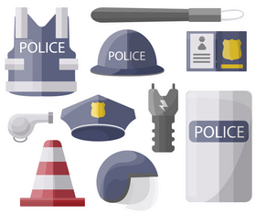 Police elements vector
