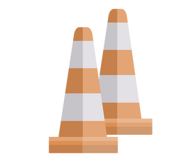 Traffic cones illustration clipart
