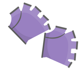 Purple fitness gloves, weight lifting gloves clipart