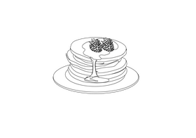 Pancakes black and white clipart