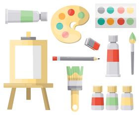 Painting tools elements vector