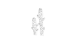 Cactus black and white clipart