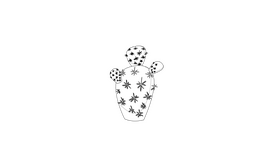 Cactus black and white clipart