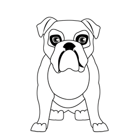 Bulldog Drawing Black And White Clipart