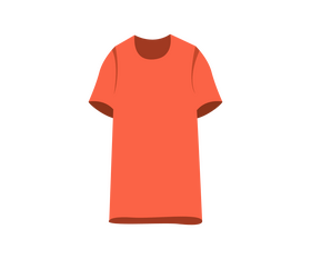 Red T shirt cartoon clipart