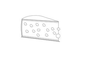Cheese Piece black and white clipart