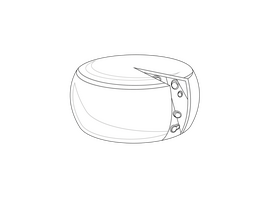 Round Cheese black and white clipart