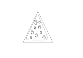 Triangle cheese slice black and white clipart