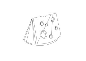 Cheese Piece black and white clipart