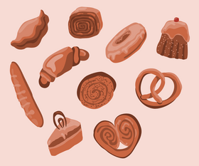 Bakery and bread buns vector