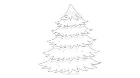 Simple Christmas Tree black and white clipart