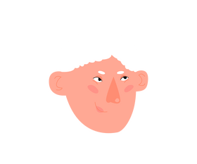 White hair man portrait clipart