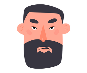 Man with beard avatar clipart