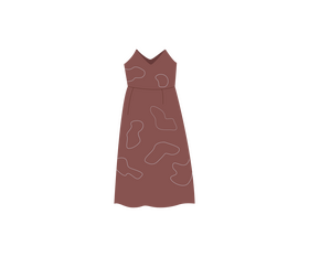 Brown sleeveless dress illustration clipart