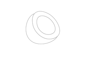 Cut in Half Coconut black and white clipart