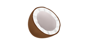 Cut in Half Coconut clipart