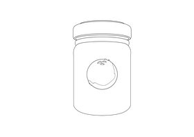 Canned Coconut Milk black and white clipart