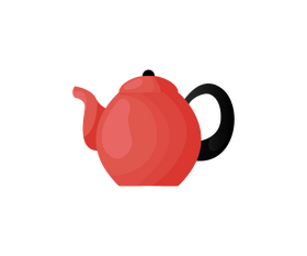 Red teapot illustration clipart