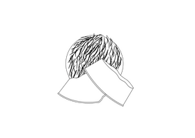 Coconut Pieces black and white clipart