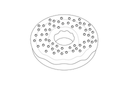 Donuts black and white clipart