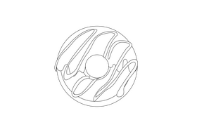 Chocolate Donuts black and white clipart