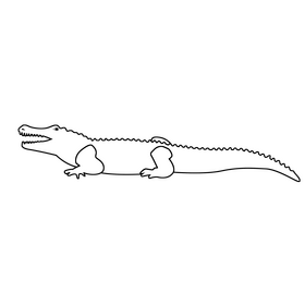 Crocodile black and white clipart