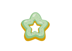 Green Star Donuts clipart