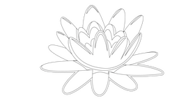 Lotus Flower black and white clipart