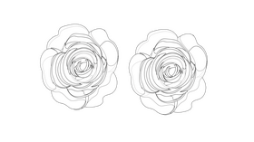 2 Roses black and white clipart